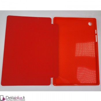 Smart cover dirbtinės odos dėklas - raudonas (planšetėms Samsung Tab A8 10.5 (X200/205)